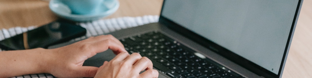 Person working on a laptop