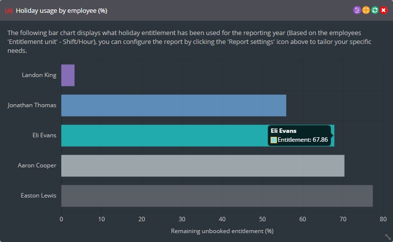 Book a Day Off Leave Management System: Holiday Usage by Employee Report